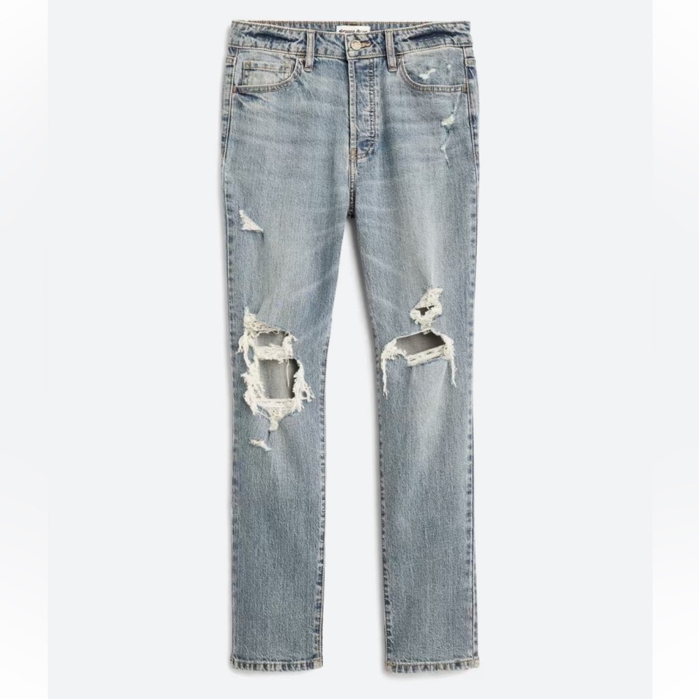 Studio Blue High Rise Mom Straight Ankle Jean